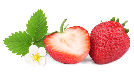 Strawberries isolated on white background.