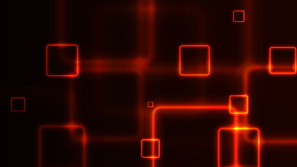Tech red neon geometric squares background