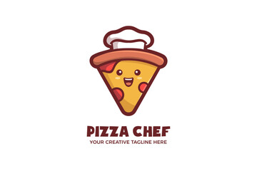 Pizza Chef Italian Food Cartoon Mascot Logo Template