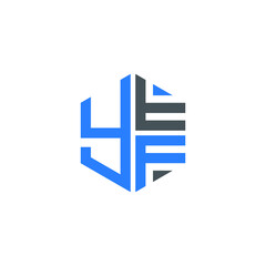Obraz premium YFF logo YFF icon YFF vector YFF monogram YFF letter YFF minimalist YFF triangle YFF hexagon Unique modern flat abstract logo design 