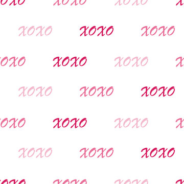 Valentine's day hugs and kisses repeat seamless background pattern design.