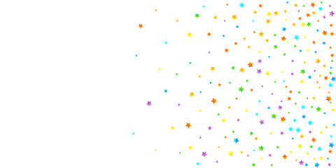Rainbow Festive Confetti. Carnival Star Falling.