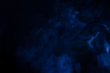Blue and pink steam on a black background.