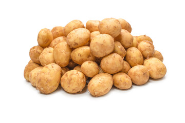 Raw potato isolated on a white background.