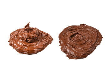 Chocolate cream isolated on white background.