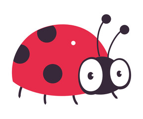 Cute Ladybug Funny Insect, Lovely Colorful Creature Cartoon Vector Illustration