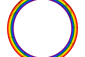Flag LGBT icon, round frame. Template design, vector illustration. Love wins. LGBT symbol in rainbow colors. Gay pride collection