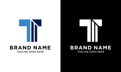 T Letter With Building For Construction Company Logo