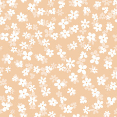 Floral seamless with hand drawn color flowers. Cute summer background. Modern floral compositions. Fashion vector stock illustration for wallpaper, posters, card, fabric, textile