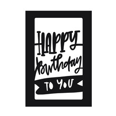 Happy birthday card. Hand lettering illustration