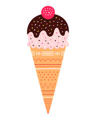 Modern flat ice cream symbol.