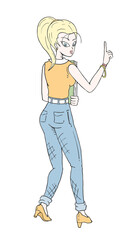 Secretary girl illustration