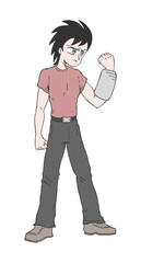 Cartoon man hand draw style