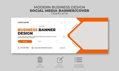 Business social media banner and social media cover template, web banner, trendy design, unique design,