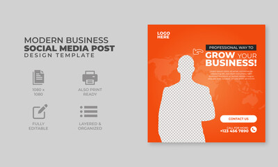 Business social media post and square banner, web banner design, trendy design, ready to upload