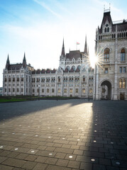 Fototapeta na wymiar Hungarian Parliament in sunset