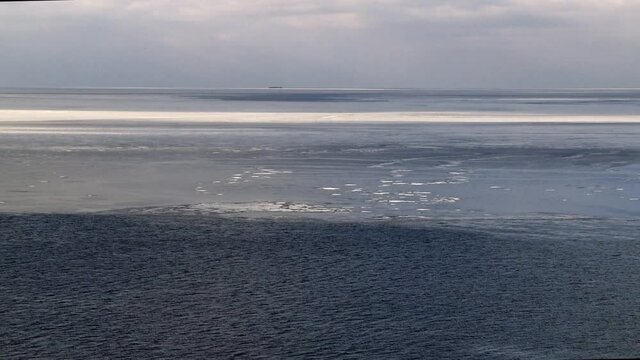 Ice floating on ocean surface, Baltic Sea
