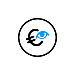 Euro audit, find icon in circle