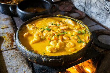 Moqueca fish and shrimp, traditional dish of Brazilian cuisine