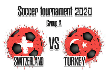 Soccer game Switzerland vs Turkey