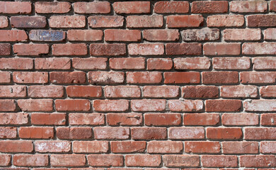 Brick wall structure redbrick masonry background, brickwall