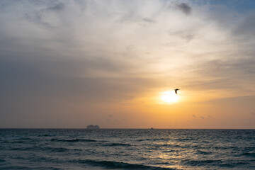 Nature beauty concept. Beautiful twilight. Early morning, sunrise over sea.