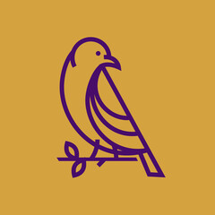 A Bird Logo Monogram Simple Easy to Remember