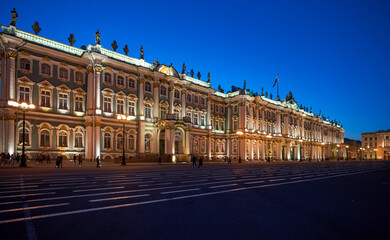 Russia, St. Petersburg, Winter Palace at night