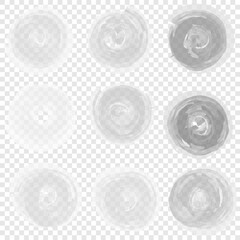 Gray background in the form of a circle on a transparent background, a set of trendy textures for decorating a wedding invitation. Splash or template for wall design.