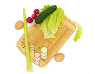 Vegetables on a wooden board
