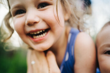 Happy children playing outdoors