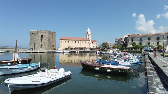 Scenic morning view in Acciaroli harbour. Cilento, Campania, southern Italy.