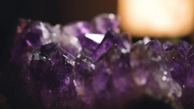 Amethyst stone with soft blurs and boqueh