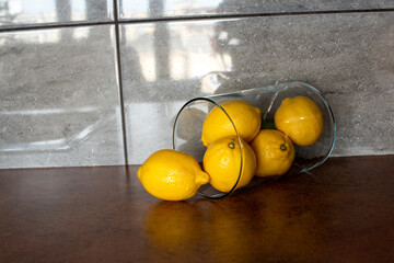 still life with lemons in the kitchen