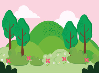 Obraz premium mountains and trees