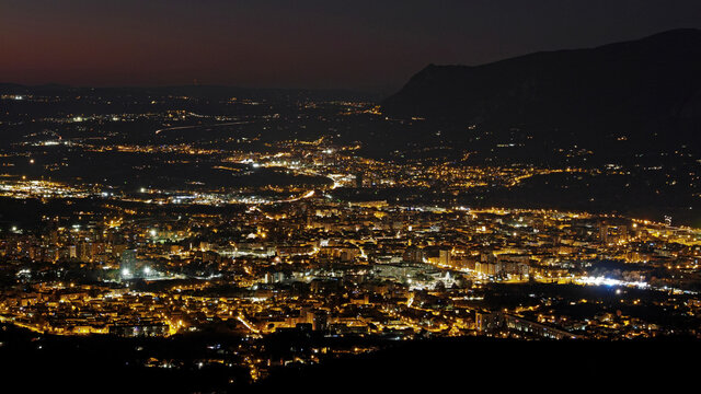 night view of Terni, umbria, italy