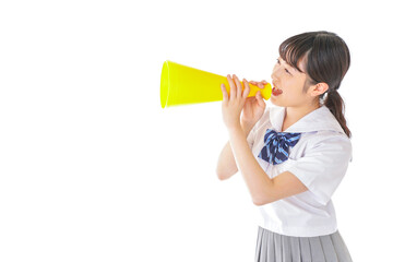 応援をする学生