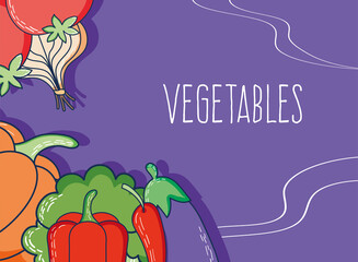 vegetables lettering card