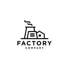 factory Industry vector logo design, manufacturing company vector, nuclear plant symbol.