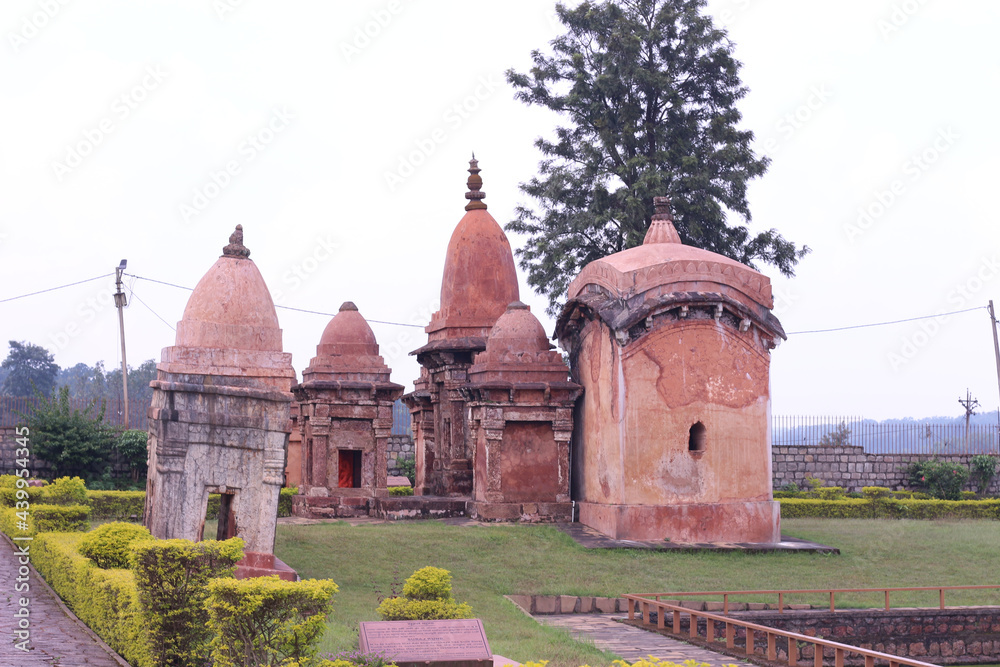 Wall mural beautiful ancient temples of kalachuri in amarkantak, india