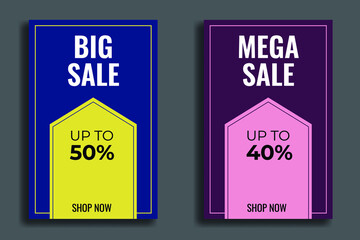 Sales templates. Great vector for discount cards, banners, flyers, social media, online shop, web, sales promotion, product marketing etc