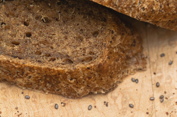 Close Up of a slice of Whole Wheat Bread