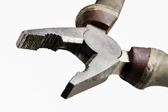 Metal pliers for electrical work. Tools for mechanics and electricians carrying out renovation works.