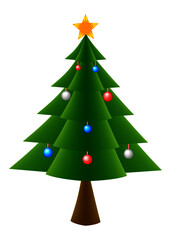 christmas tree isolated on white