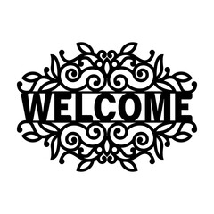 Welcome phrase Laser cut template.