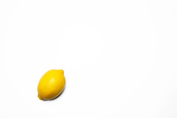 Yellow Lemons citrus on white background