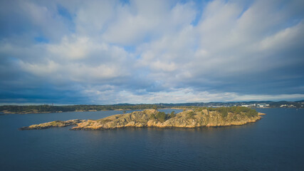 Fototapeta na wymiar Kristiansand in the North Sea from onboard a cruise ship