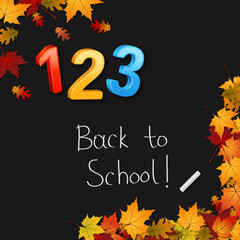 Back to school, education autumn style vector background
