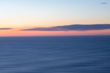 Fototapeta na wymiar Sunset in the North Sea from on board a cruise ship