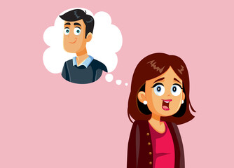 In Love Woman Thinking Of Her Boyfriend